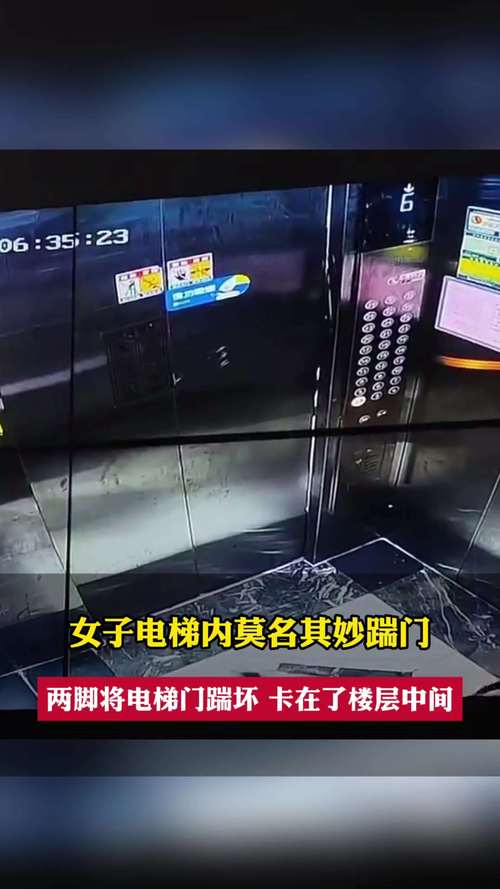 两个女士进电梯，谁也不认识谁，监控下的一幕